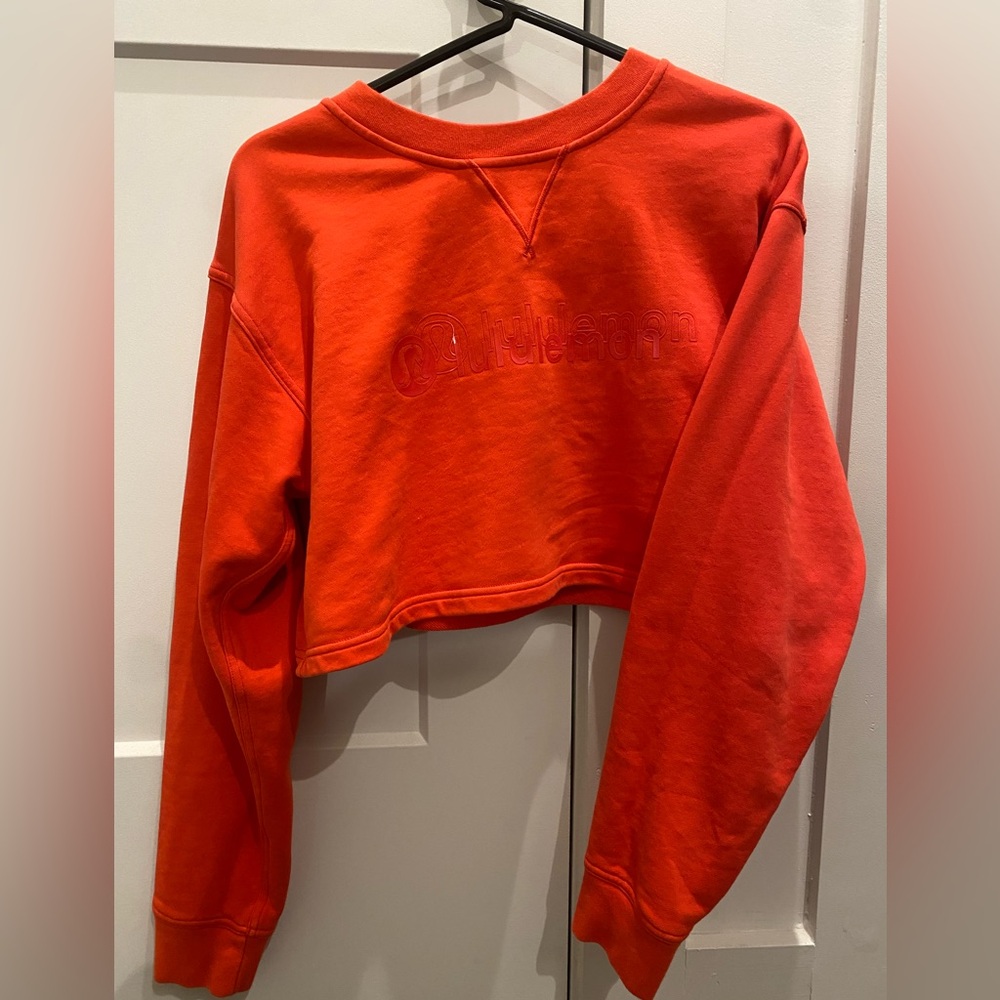 Lululemon orange cropped sweatshirt